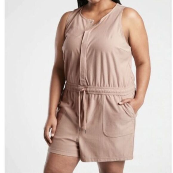 Beautiful Athleta Farallon Romper Semi Fitted Mocha Latte Size XL Good condition - Picture 2 of 11